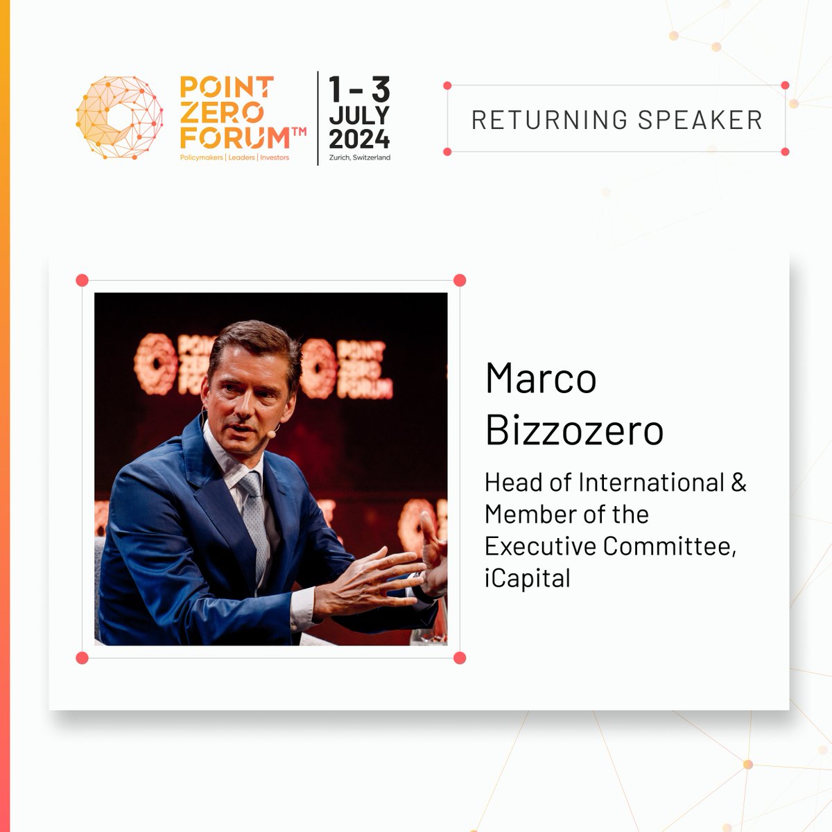 Marco Bizzozero from iCapital, is back at the Point Zero Forum! Named one of the Fifty Most Influential in Private Equity by Private Equity News, he will bring valuable perspectives with his experience in private markets and wealth management. Join us: hubs.ly/Q02sFh1Y0