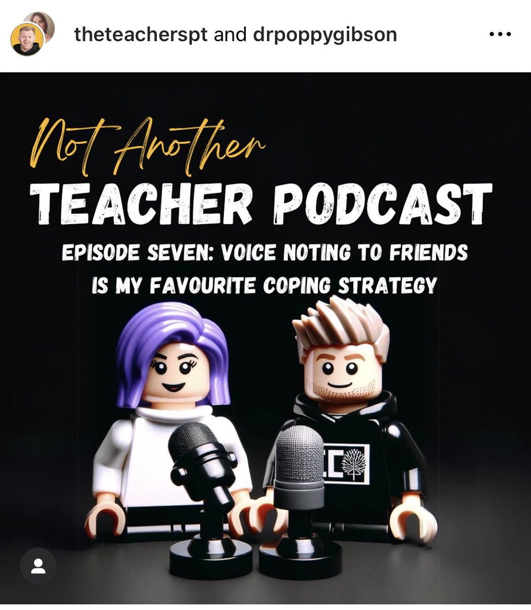 🎙️ Episode 7 just landed!! 💥 In this 30 minute episode, Martin Malone @TheTeachersPT shares some shocking statistics about teachers, and we discuss coping strategies for life ❤️ open.spotify.com/episode/1ixwKM…