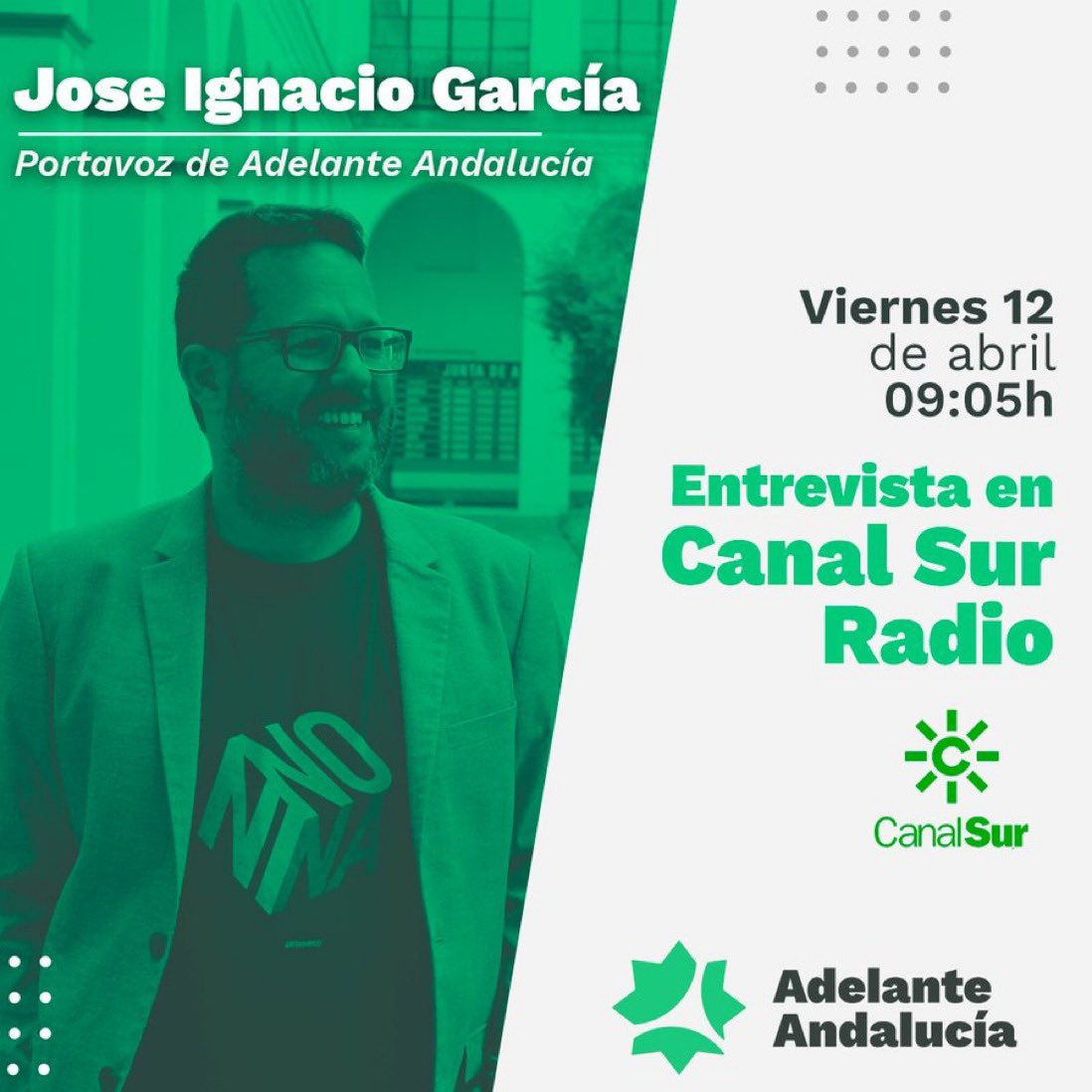 🔴 ¡En un rato @joseigs_ estará en directo con @jesusvigorra en Canal Sur Radio! 📻 Podrás escucharle aquí: goo.su/xzzzqR9