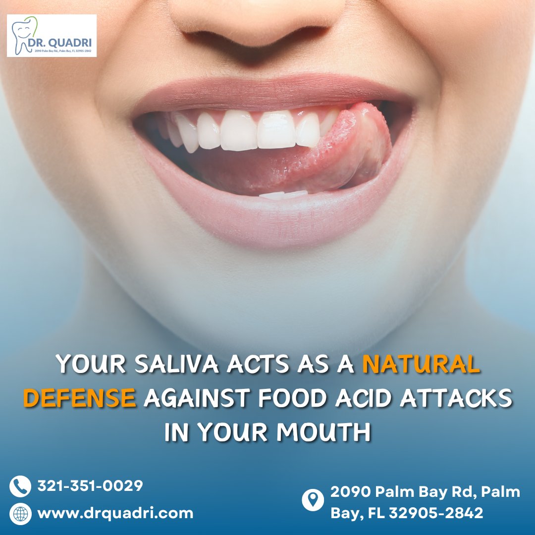 Did you know?  Your saliva acts as a natural defense against acid attacks caused by food in your mouth. Protect your oral health with the power of saliva! 
📞+1 321-351-0229

#salivadefense #oralhealth #dentalcare #HealthyMouth #oralhygiene #healthysmiles #dentalhygiene