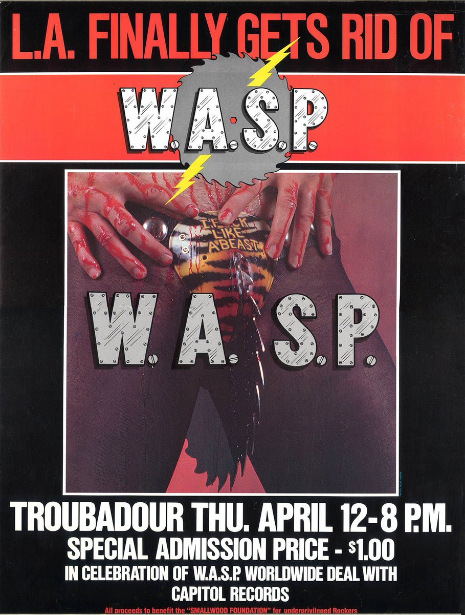 40 years ago on this day in W.A.S.P. history. 12th April, 1984. Troubadour, West Hollywood, CA. #wasp #WaspHistory #ClassicWASP #BlackieLawless #Troubadour W.A.S.P.