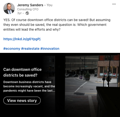 StartupJeremy's tweet photo. 💰"The governor is also facing pressure from city leaders to return workers to the office [...] to boost the local #economy downtown."

🔮Sadly, this was foreseen: "Owners of commercial #realestate in cities are likely to become increasingly motivated to lobby politicians [...]" https://t.co/HthlmfqC0Q