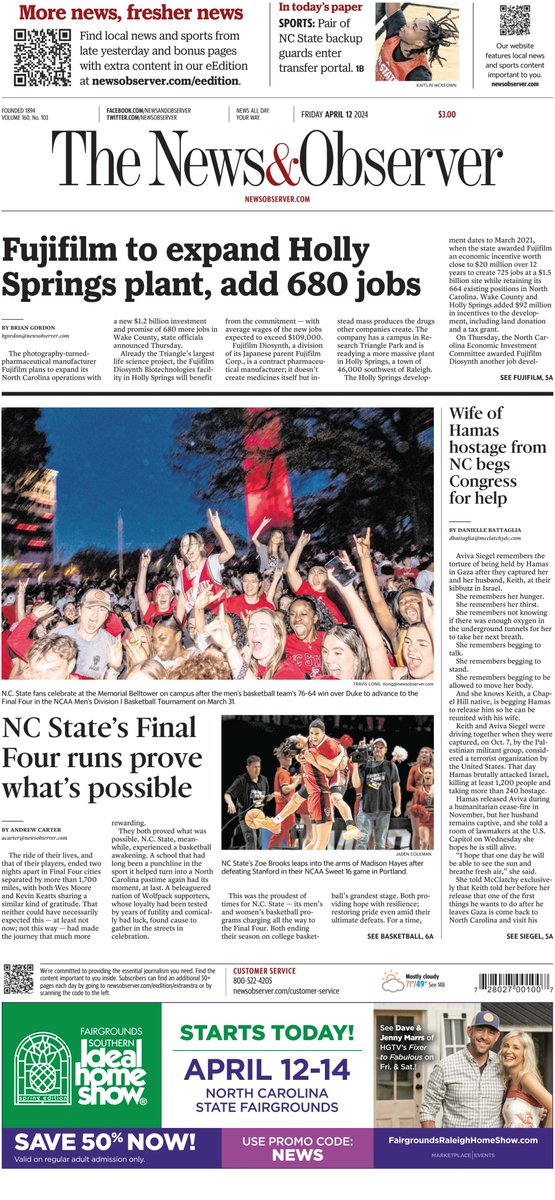 🇺🇸 Fujifilm To Expand Holly Springs Plant, Add 680 Jobs

▫@skyoutbriout
▫is.gd/4aMC3t

#frontpagestoday #USA @newsobserver 🇺🇸