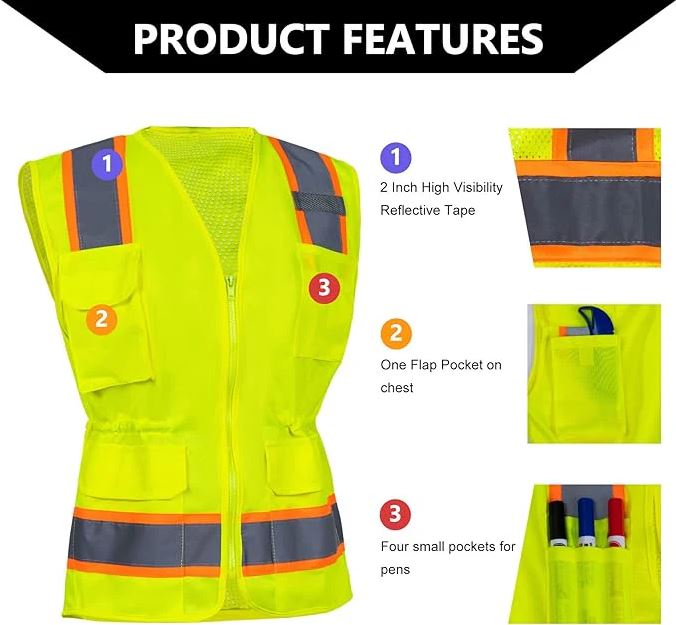 🎉Made for women who need both high visibility and style.

✔Adjustable waist
✔100% polyester mesh fabric
✔ANSI/ISEA 107-2020
✔Available in yellow and black
✔Multi-pocket design
✔Two inch wide reflective stripes

#hivis
#SafetyFirst 
#workwear
#hivisvest
#safetyvest