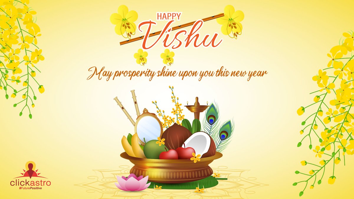 🌼 Happy Vishu! Wishing joy, prosperity, and blessings to all celebrating this auspicious occasion. Let's embrace new beginnings with love and positivity. 🌟🎉

#Clickastro #ClickastroApp #FuturePositive #Vishu #KeralaNewYear #FestivalOfKerala #VishuCelebration