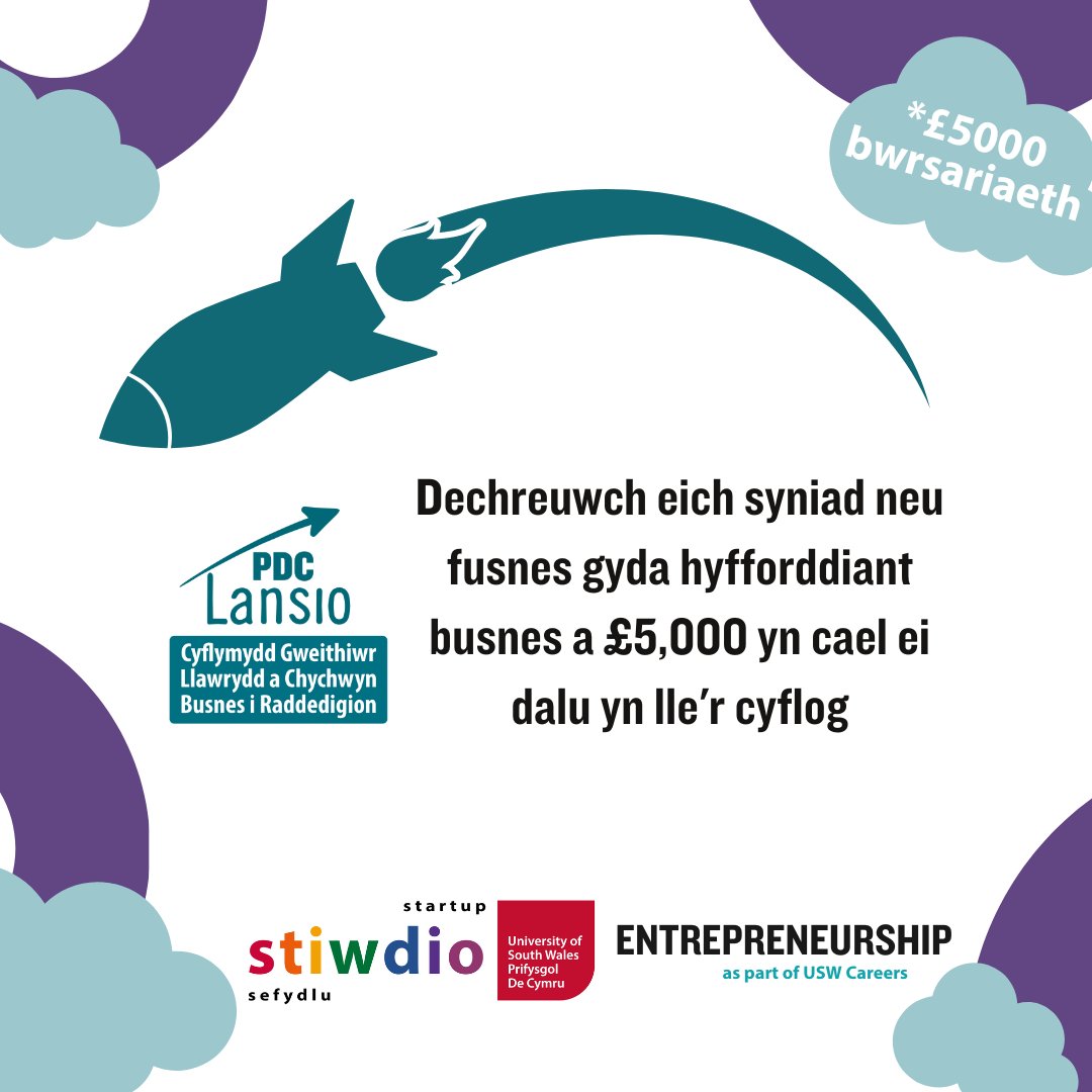 🚀LANSIO 👉️YMGEISIWCH NAWR: bit.ly/LAUNCHapply •Dros 16 wythnos •Telir cyllid o £5,000 yn lle cyflog •Mentora busnes