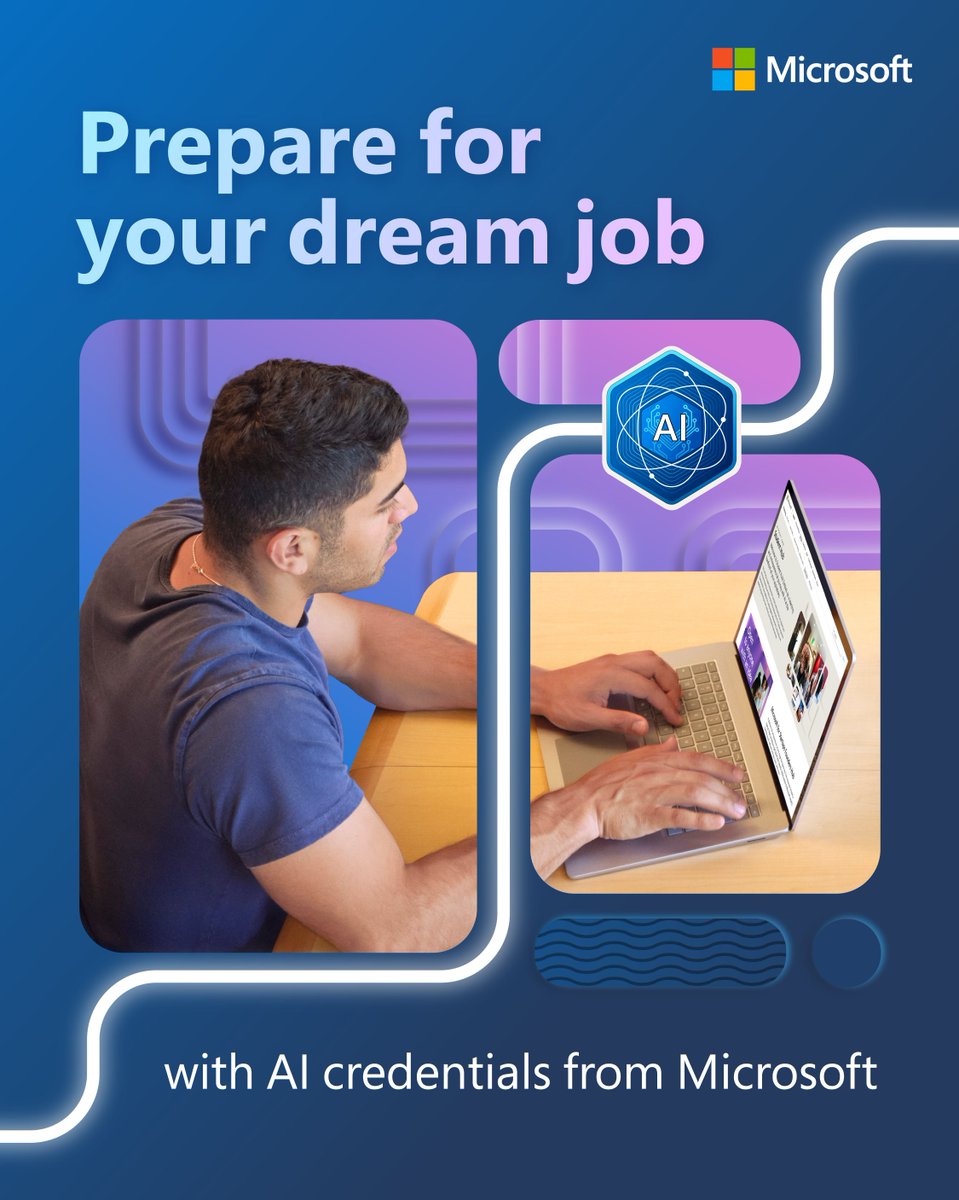 Attention Higher Education students! 🚨 With technology evolving at a rapid pace, you can expand your skill set to prepare for your dream job with Microsoft Certifications: msft.it/6014coWSE #AI #MicrosoftEDU #Careers