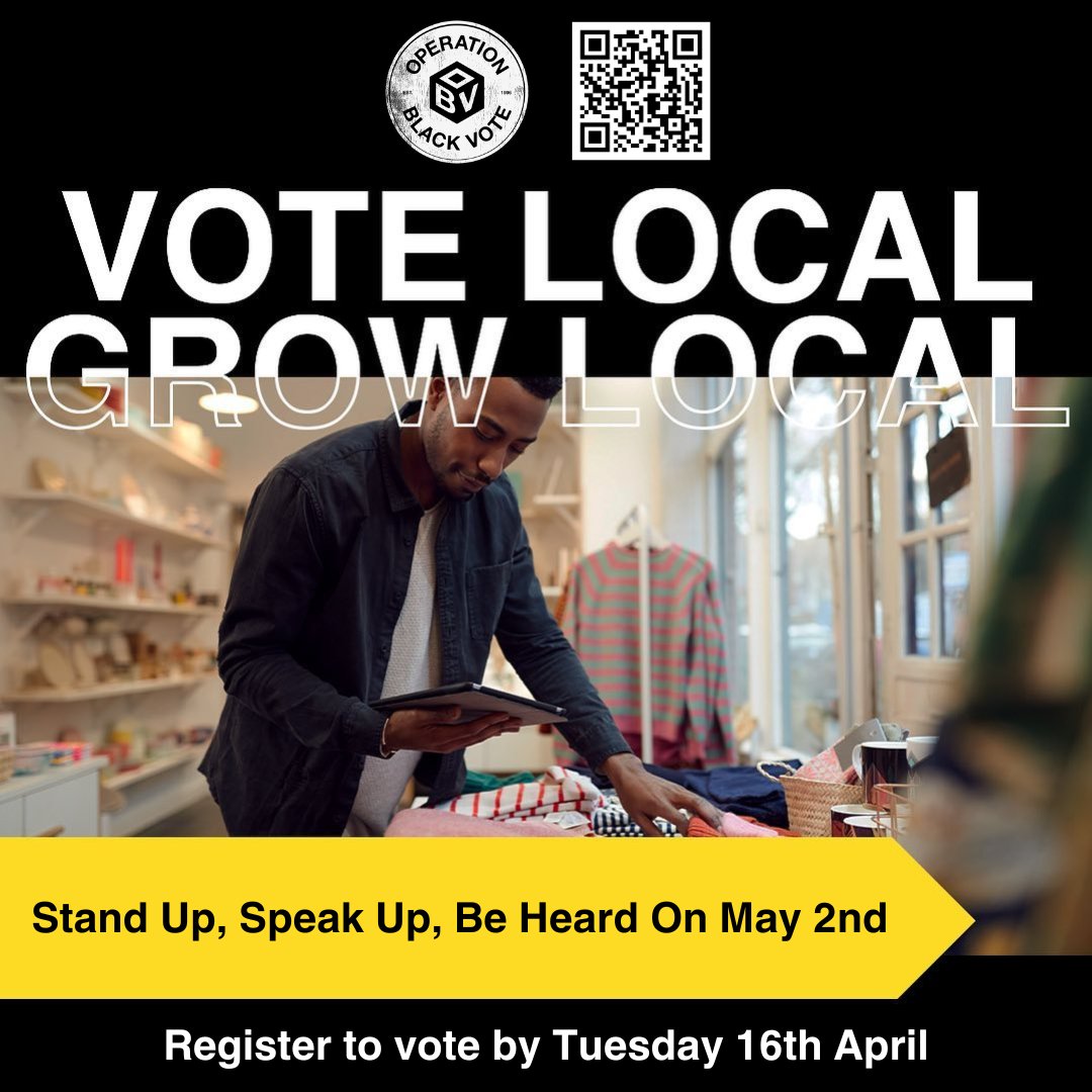 Stand up and be heard! ✊ You have the opportunity to create change in your local community 🌏 Make sure to register to vote by Tuesday 16th April 🖊️ #blackvotesmatter #operationblackvote #elections24 #pccelections #londonmayor #mayoralelections #useitorloseit #repyourends