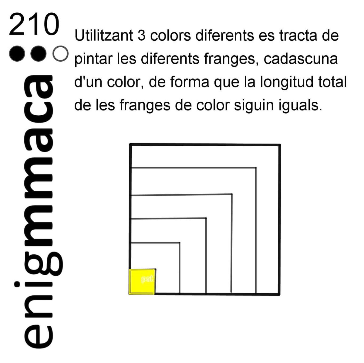 Tonifiqueu la ment i trobeu la solució al 2n #enigmmaca d'abril. 

#repte #enigma #210 #geometria #nombres #estratègia  #maths