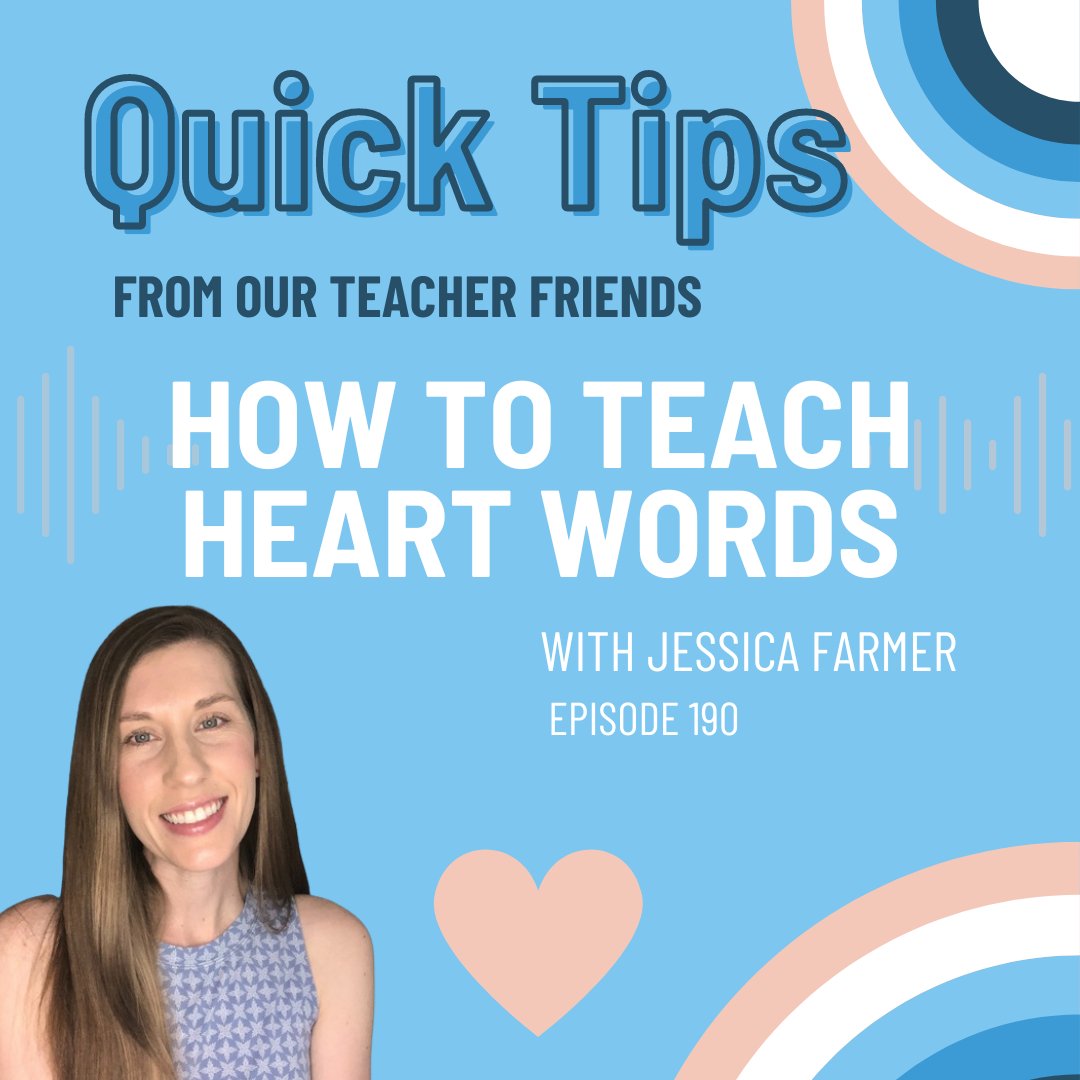 📚NEW EPISODE: QUICK TIPS FROM OUR TEACHER FRIEND! ❤️ Jessica Farmer (@FarmerLovesPhonics) shares tips for teaching HEART WORDS. 🎧 Listen: ow.ly/t2cL50QXMNN #TeacherTips #PhonicsFun #LiteracyLearning #PodcastEpisode #HeartWords