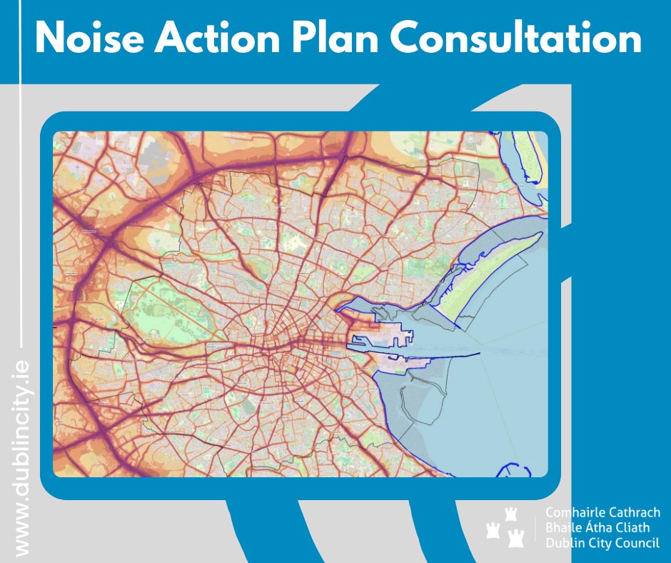 Working together to make Dublin quieter! The Local Authorities within the Dublin Agglomeration have prepared a draft Noise Action Plan for 2024 – 2028 to help reduce noise. We want to hear from you! Public Consultation is now open until 24th May 2024 consultation.dublincity.ie/environment/du…