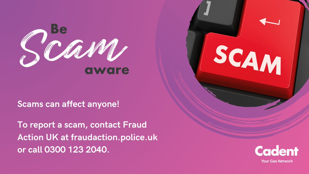 Scams can and do affect anyone. 

If you have been a victim, don’t be embarrassed about reporting a scam ­— you could prevent it from happening to others. 

Please contact @ActionFraudUK at actionfraud.police.uk 💻 or by calling 0300 123 2040 ☎️. #ScamAware