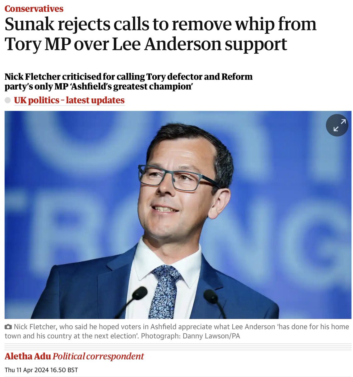 Sunak has lost the plot and potentially half his party. What do tories have to do to get the sack from his abysmal party. #ToriesDestroyingOurCountry theguardian.com/politics/2024/…