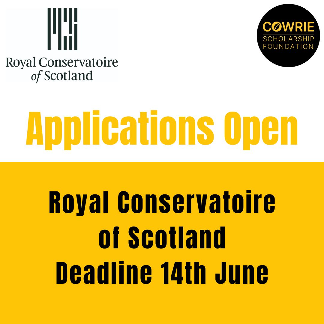 We are excited to announce that Royal Conservatoire of Scotland Cowrie Music Scholarships are now open. Applications close 14th June 24 
#Scholarship #unigrant #bursary #Music #opportunity #funding #UKuniversities @RCStweets