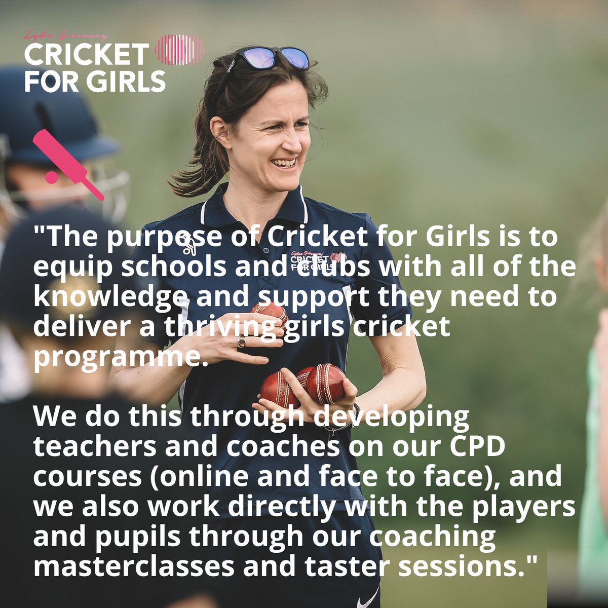 We are dedicated to empowering schools and clubs with top-notch girls cricket programs! 💪 Our focus: 1️⃣ Training teachers and coaches with CPD Courses led by Lydia Greenway OBE. 2️⃣ Inspiring players with taster sessions, masterclasses, and more! ow.ly/EMvR50R9WCm