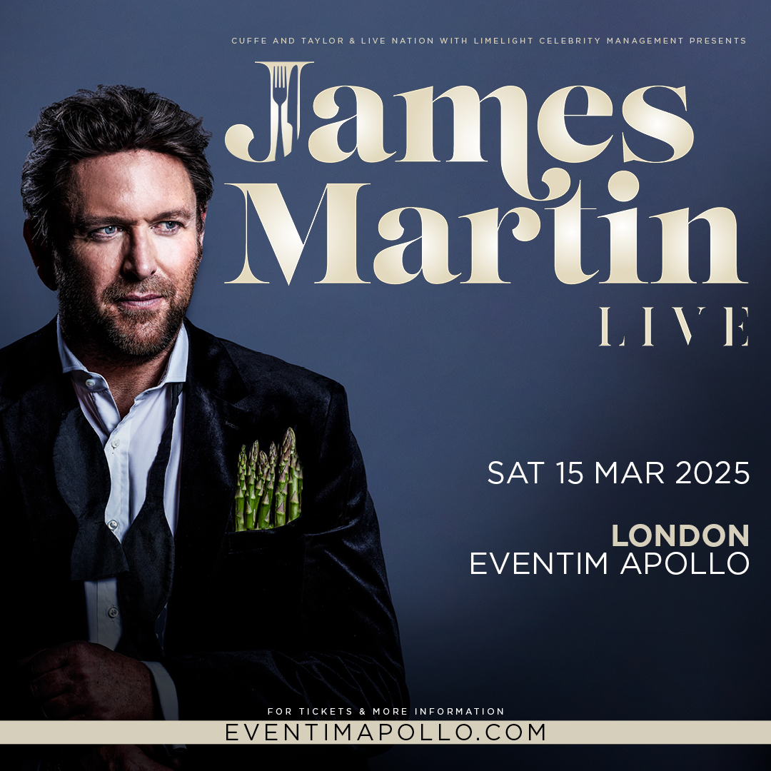 ON SALE NOW: @jamesmartinchef Live - 15th March 2025 at Eventim Apollo. Get tickets: bit.ly/JamesMartin_Ap…