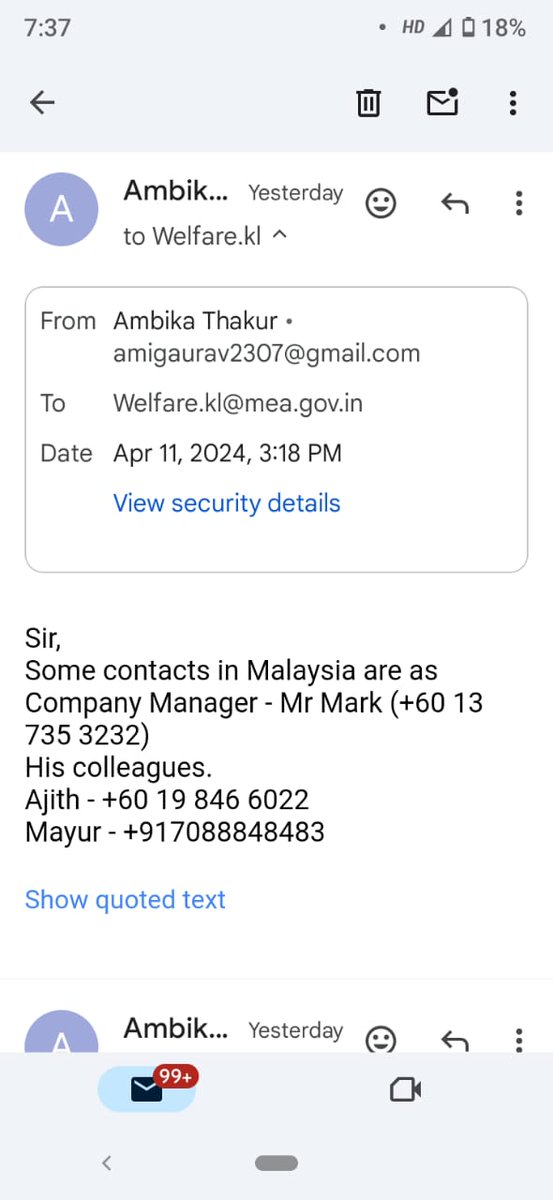HimachalTweets's tweet photo. These mails are also forwarded to MEA, PMO and embassy of India in Malaysia.
Gimwak 1,sibu..port in Malaysia 
Ship - Lavander https://t.co/MhZLSL3bKZ