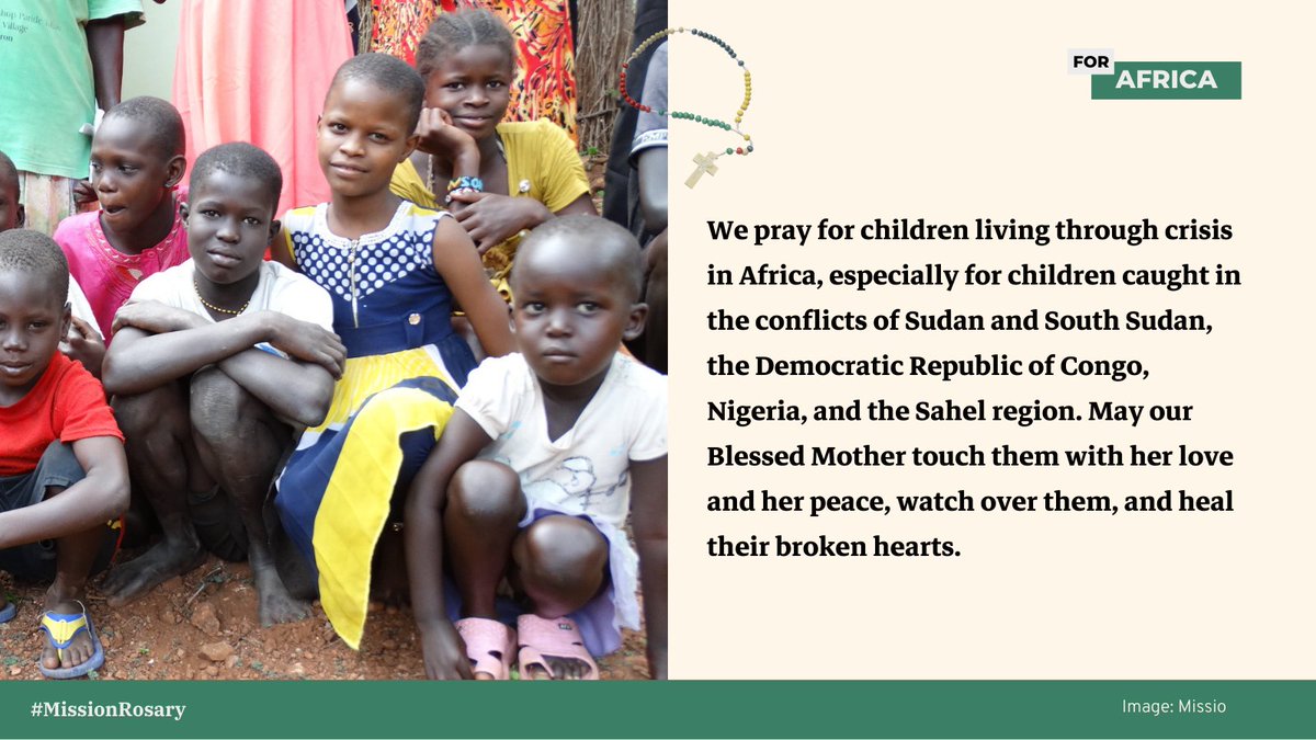 The final decade of our #MissionRosary this week is for the children of Africa. Join us to pray for the world each week, with a daily decade, our our weekly prayer film: missio.org.uk/mission-rosary