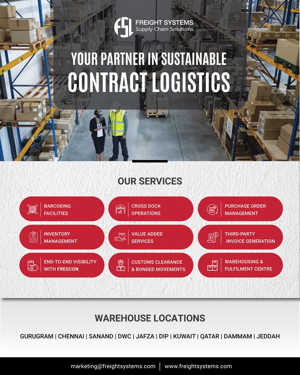 At Freight Systems, we redefine #contractlogistics through advanced technology and automated solutions. With our Warehouse Management System (WMS) we ensure real-time inventory management on an SKU basis, serving various industries.

#sustainability #warehousing