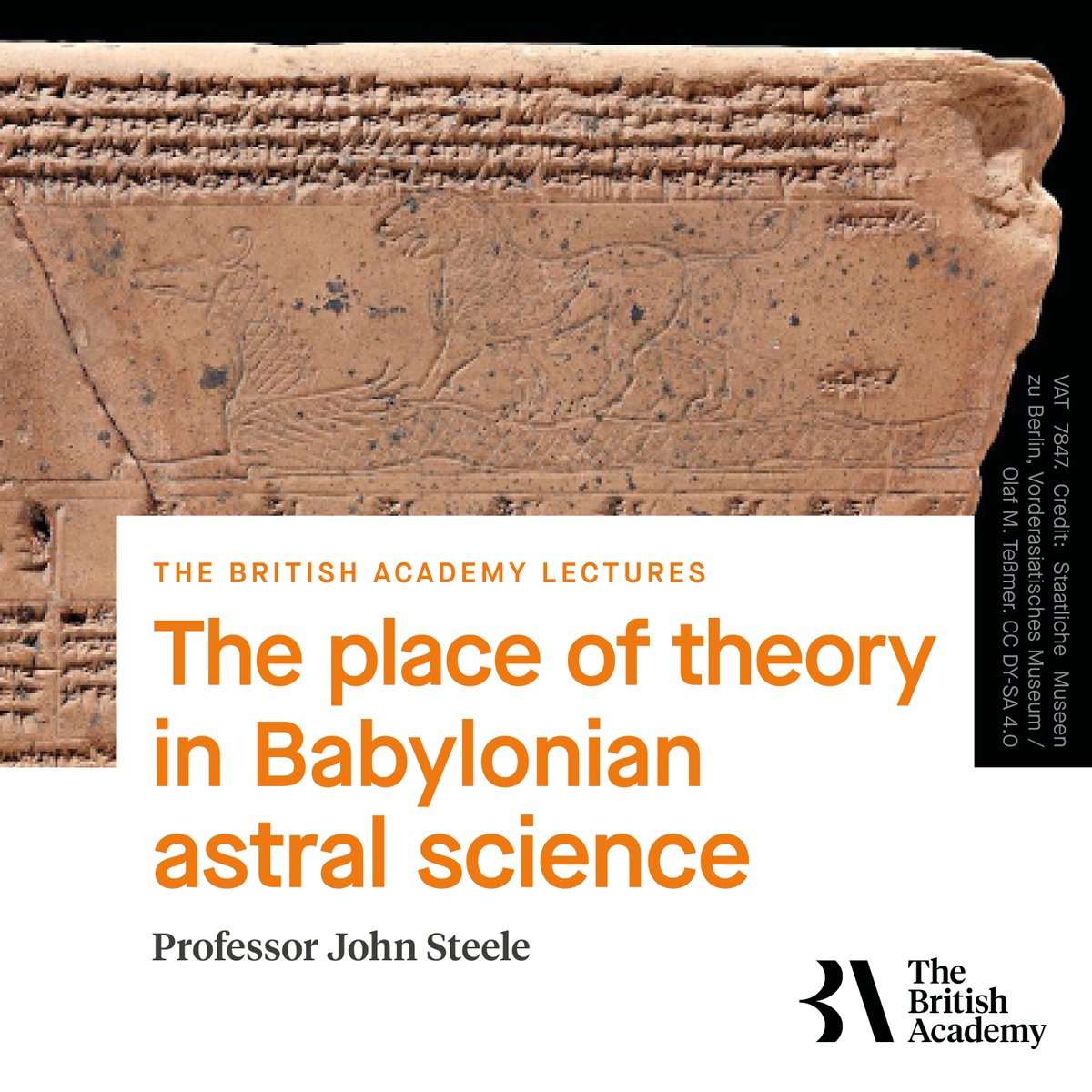 Event | Join us for ‘The place of theory in Babylonian astral science’, presented by Professor John Steele as part of the British Academy’s flagship lecture programme. 📅Thu 9 May, 5.30-6.30pm 📍Bennett Building 🎫buytickets.at/uolevents/1095… #CitizensOfChange | @BritishAcademy_