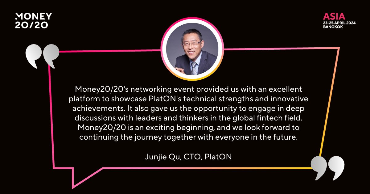 When we say #Money2020Asia is where money does business, we mean it. 😎 ✅ 7 in 10 attendees are senior decision makers ✅ The biggest global & regional companies will be there - including @PlatON_Network! Fuel your pipeline for the year ahead: bit.ly/43UmfwY