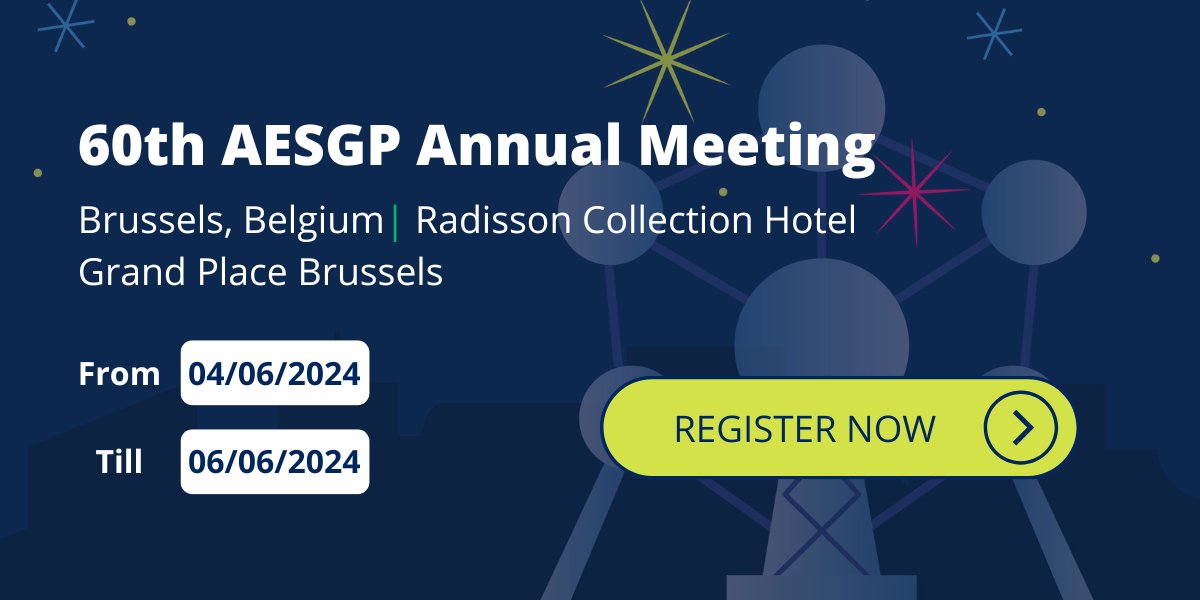 ⌛️ It's getting closer! Don't miss it! From 4 to 6 June, we will celebrate our 60th Annual Meeting in Brussels. Visit our event page to find out more. We are confirming more and more speakers! 🚀Book your place today at aesgp.eu/events/60th-ae… #AESGP60AM #60YearsAESGP