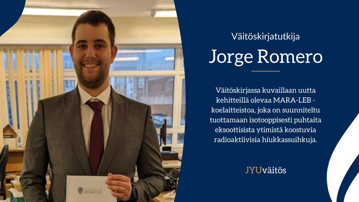In his thesis M.Sc. Jorge Romero discusses the design of MARA-LEB, which is a new facility under development at the Accelerator Laboratory of the University of Jyväskylä, Finland. ⚛️ Read more ➡️ r.jyu.fi/FnH