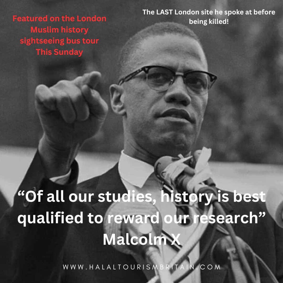 Malcolm X suffered much in his life & for some of us we can relate to the pain he went through An inspirational individual for myself becoming Muslim, yes I’m a convert to Islam! Sunday’s Sightseeing bus tour features sites linked to MX Secure your seat halaltourismbritain.com/london-eid-sig…