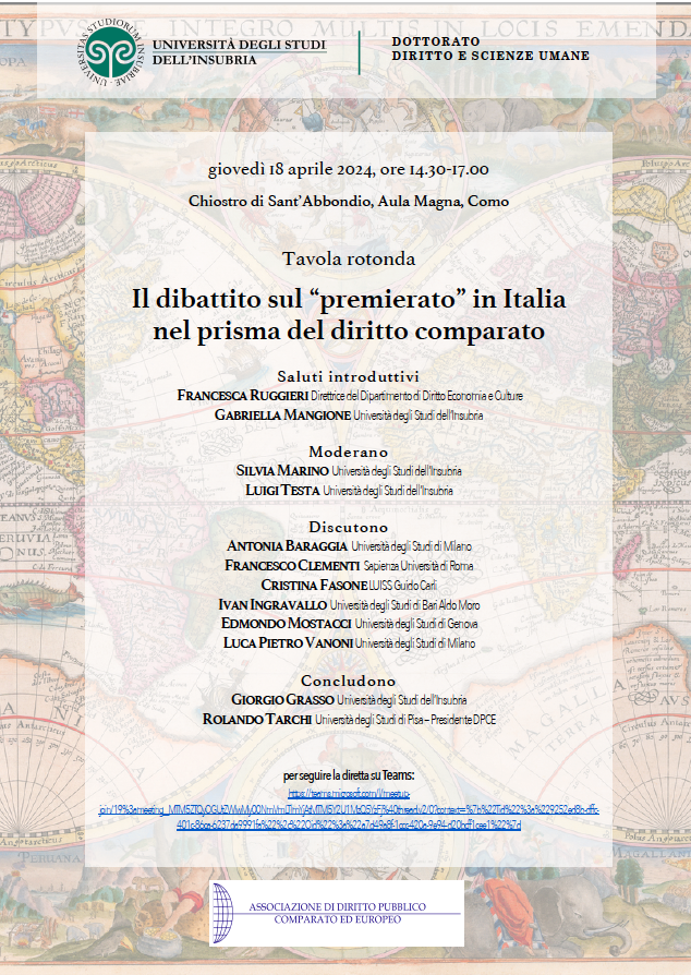 mentre al Senato si discute la proposta di revisione costituzionale della forma di governo in Italia, giovedì 18 aprile, ne parliamo a Como, provando a ragionare insieme su come le altre esperienze possono 'illuminare' la riflessione sul tema uninsubria.it/ateneo/ci-pres…