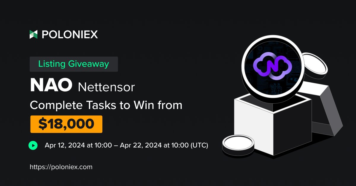 $18,000 Airdrop to Celebrate the Listing of NAO! 💰 @nettensor Campaign period (UTC): 💰 Apr 12th, 10:00 – Apr 22nd, 10:00 ✅ Trade to share $12,000 ✅ Invite new users to share $3,000 ✅ Learn & answer questions to share $3,000 support.poloniex.com/hc/en-us/artic…