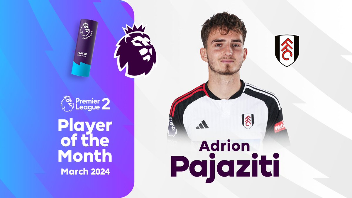 Five goals and five assists in his three matches in March ⚡️ 🏡 @FulhamFC’s Adrion Pajaziti is #PL2 Player of the Month 👉 preml.ge/elwmobsl
