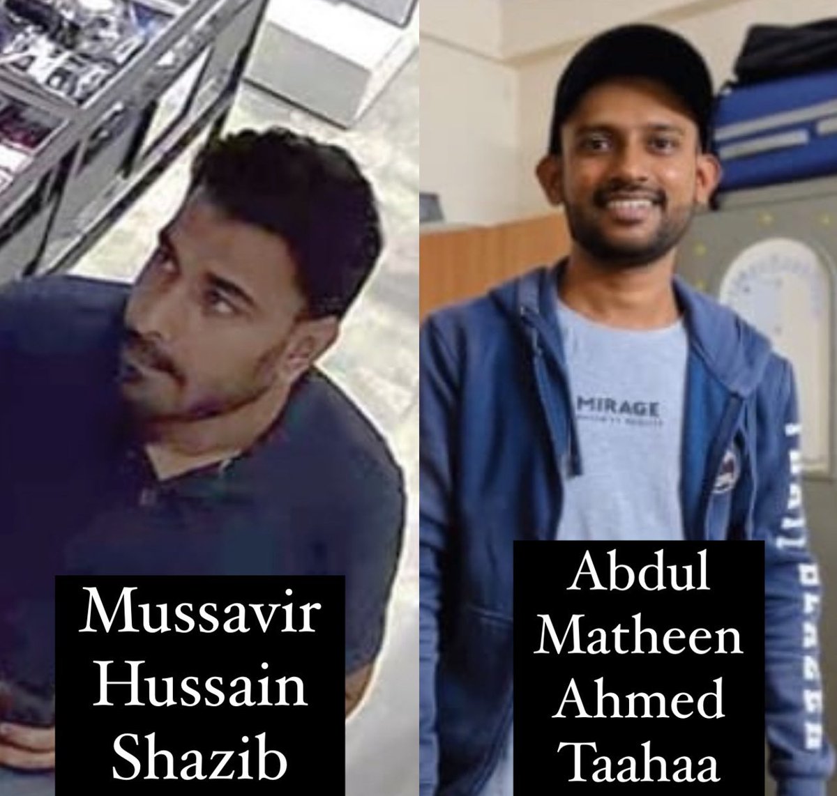 Rameshwaram cafe bombers Mussavir Hussain Shazib & Abdul Matheen Ahmed Taahaa have been detained by NIA in West Bengal. Apne Qaum ke kartooton ki update nahi mangega lkfc @zoo_bear ?