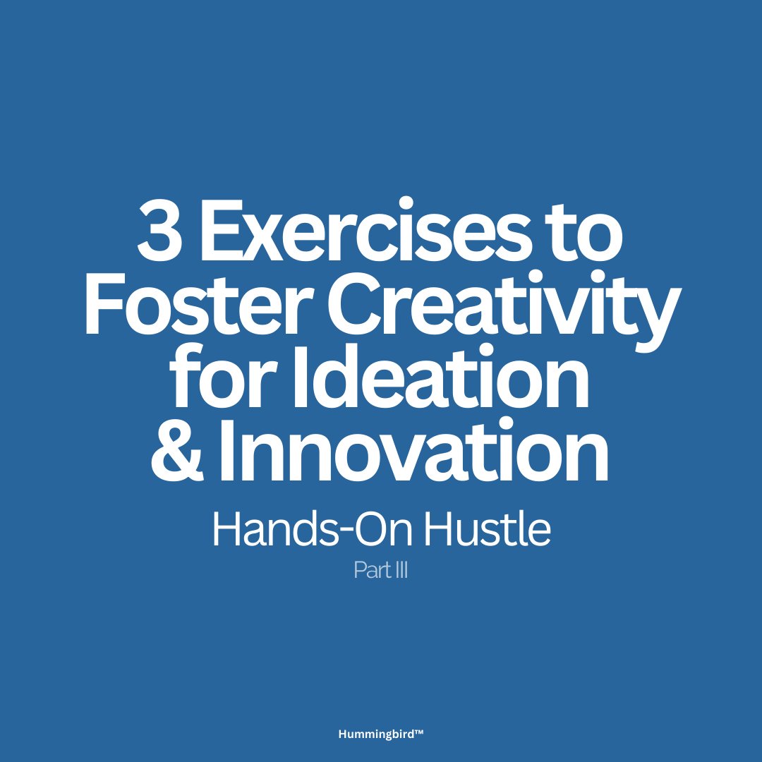 HummingbirdMeta's tweet image. Hands-on Hustle part 3 is here! Dive into ideation and innovation exercises designed to push boundaries and spark creativity. Train your mind to find opportunities and unlock new perspectives. Stay ahead of the game with #HandsOnHustle

Read more: linkedin.com/feed/update/ur…