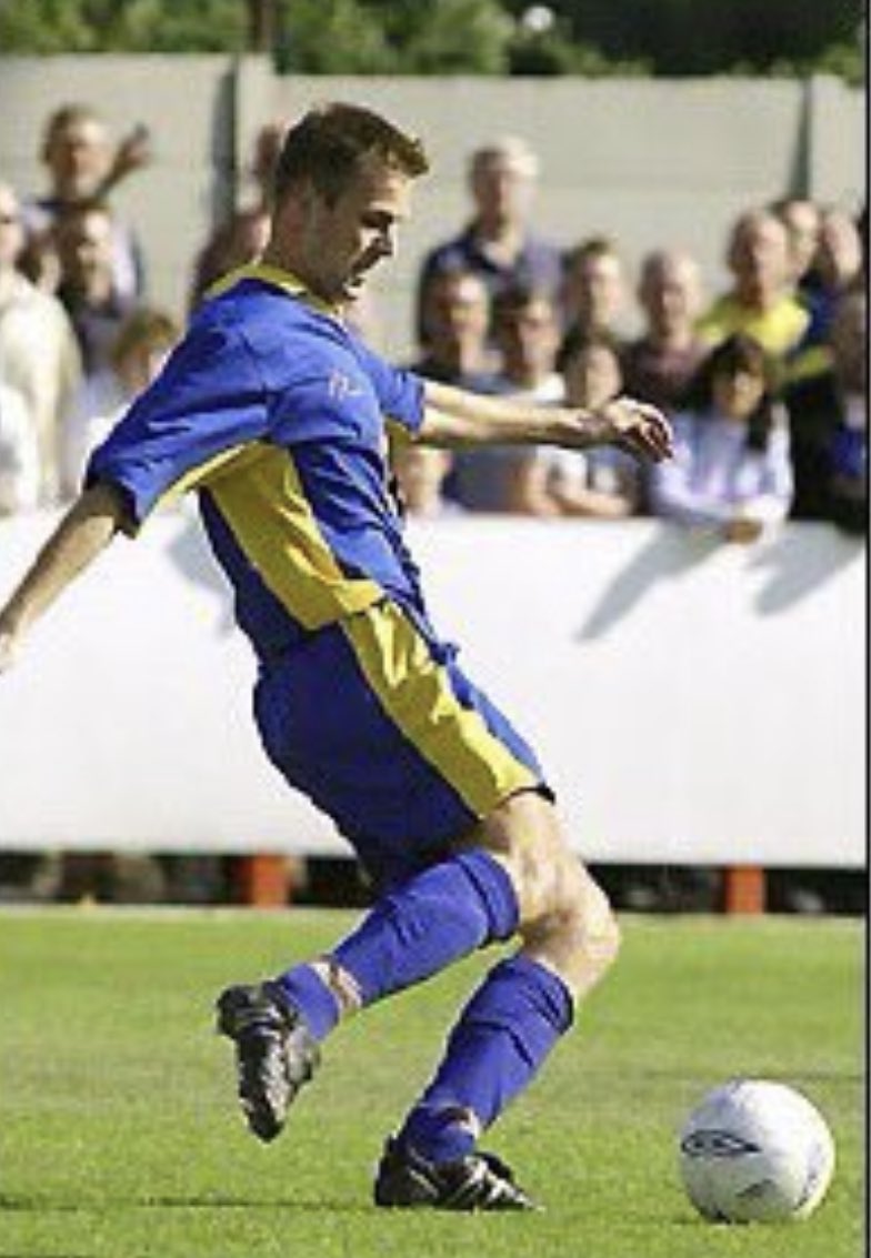 Pleased to get another of the inaugural 2002/03 AFC Wimbledon squad onboard, so welcome to WOPA Sim Johnston (seen here about to score *that* goal against Hartley Wintney!)