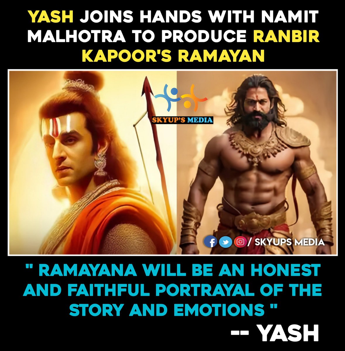 #Yash Joins Hands with Namit Malhotra To Produce #Ramayan 🔥🔥🔥🔥 #RanbirKapoor #SaiPallavi