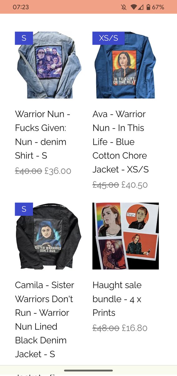 Last day for the upcycled Warrior Nun shirt/jackets...after today the patches come off and I repurpose them into something else! 😎 hb0m8.co.uk/sale #WarriorNun