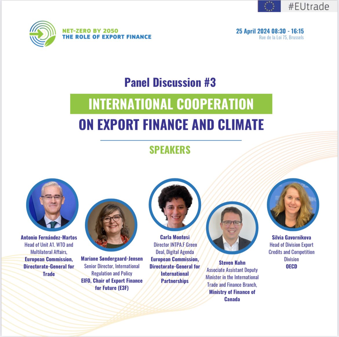 🌱 Check out the exciting panels and speakers at our 'Net-Zero by 2050: The Role of Export Finance' conference on 25 April 👇   Save the date and join the conversation. Looking forward to seeing you there. Register now: gopapace.eventsair.com/high-level-con… #EUTrade