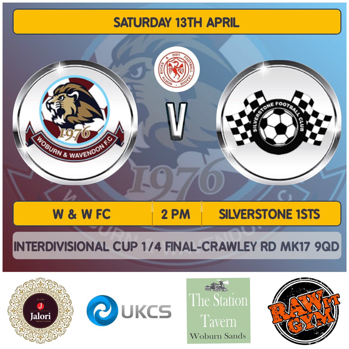 Another cup game tomorrow as we host prem side Silverstone 1sts in the interdivisional cup 1/4 final 
We go in to it high in confidence after the last few weeks and hope this positive run continues #upthewav