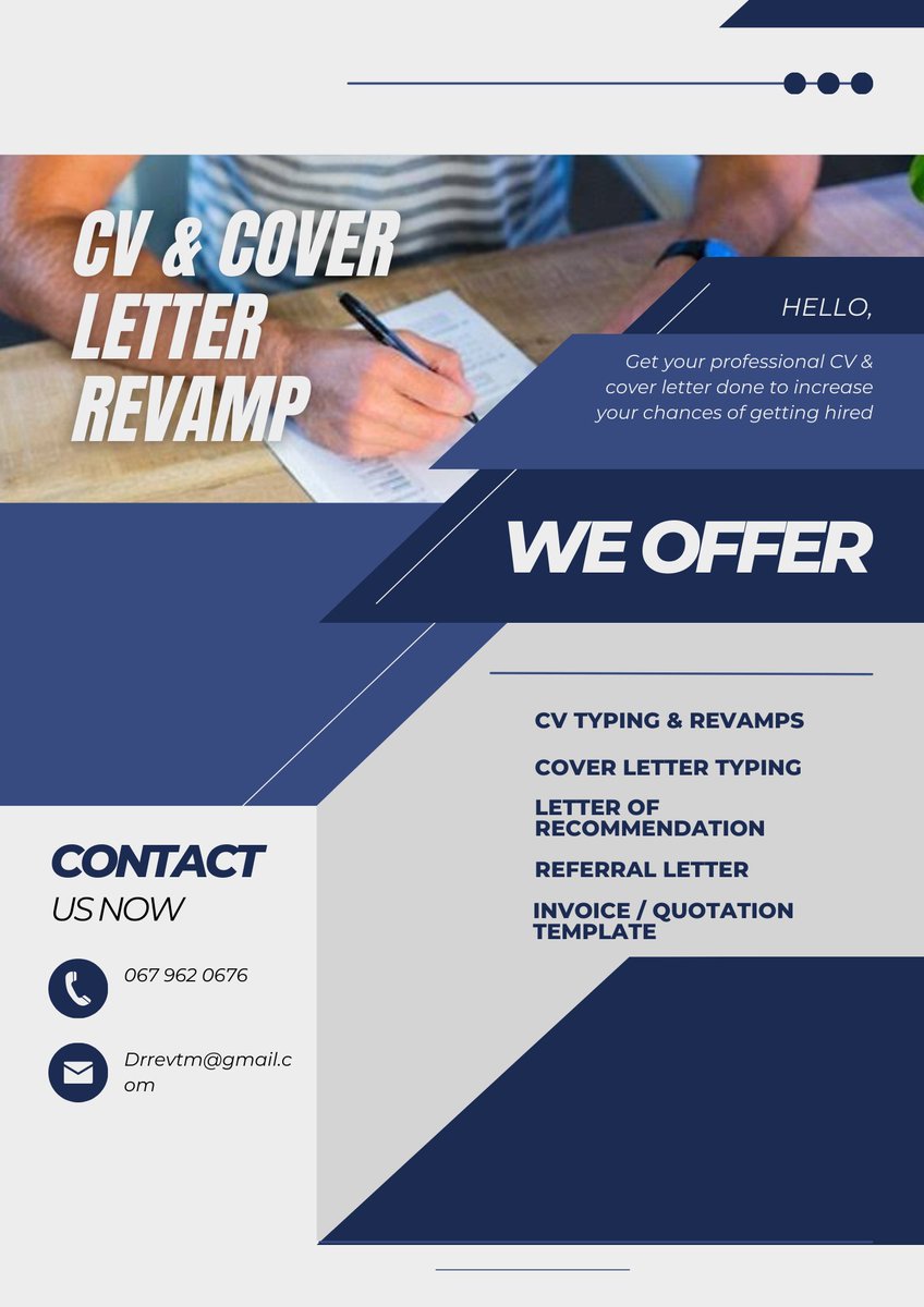 It's important to keep your CV up to date & formatted properly to improve your chances of getting hired. Let experts revamp your CV or Cover Letter today & make job hunting easier. Send a WhatsApp using this link: wa.me/c/27679620676 #jobseekersSA #radio2000 Zuma The IEC