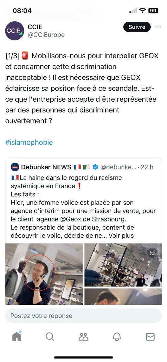 #GeoxStrasbourg #Islamisme 

Les #islamistes de l’ex #CCIF , aujourd’hui #CCIE à Bruxelles en action …

Pour soutenir la militante 🧕qui avait prémédité son acte pour faire le buzz sur #Tiktok

Et s’afficher en petite soldate #hijab …