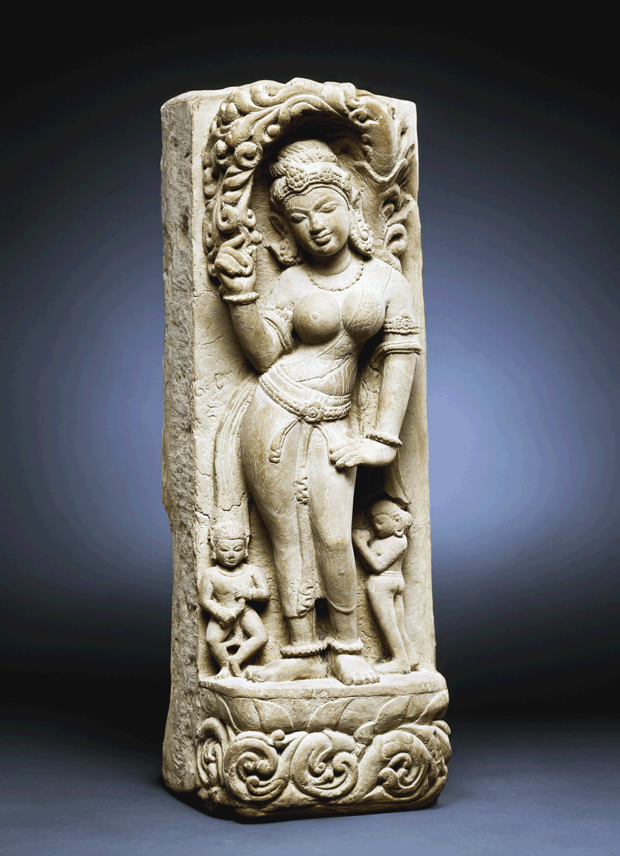 A Woman wearing antariya and uttariya and additional cloth around her left shoulder roughly 800 years before fake breast tax theory Southern India, 11th-12th century. #Archaeology