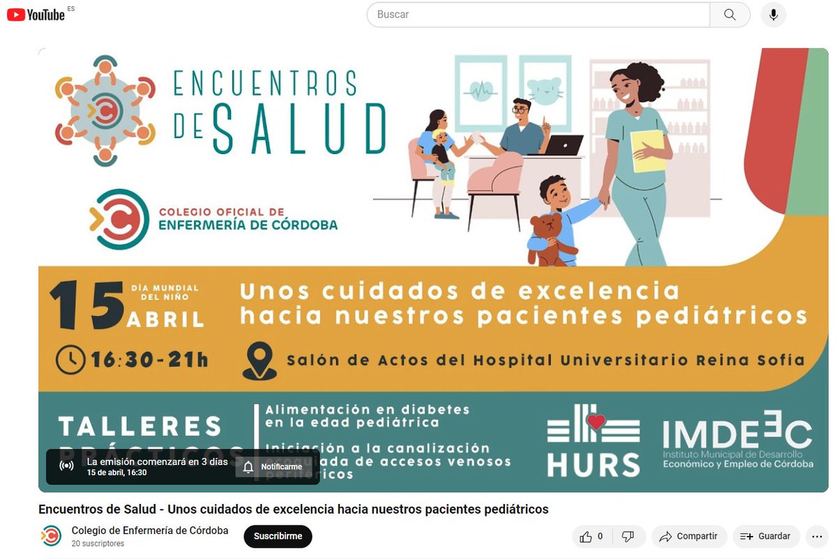 ‼️ 💻Si no puedes asistir al tercer 'Encuentro de Salud' del @COECordoba que se celebrará el próximo lunes en el @HUReinaSofia, síguelo en directo vía streaming 👉 youtube.com/watch?v=96mmuw…