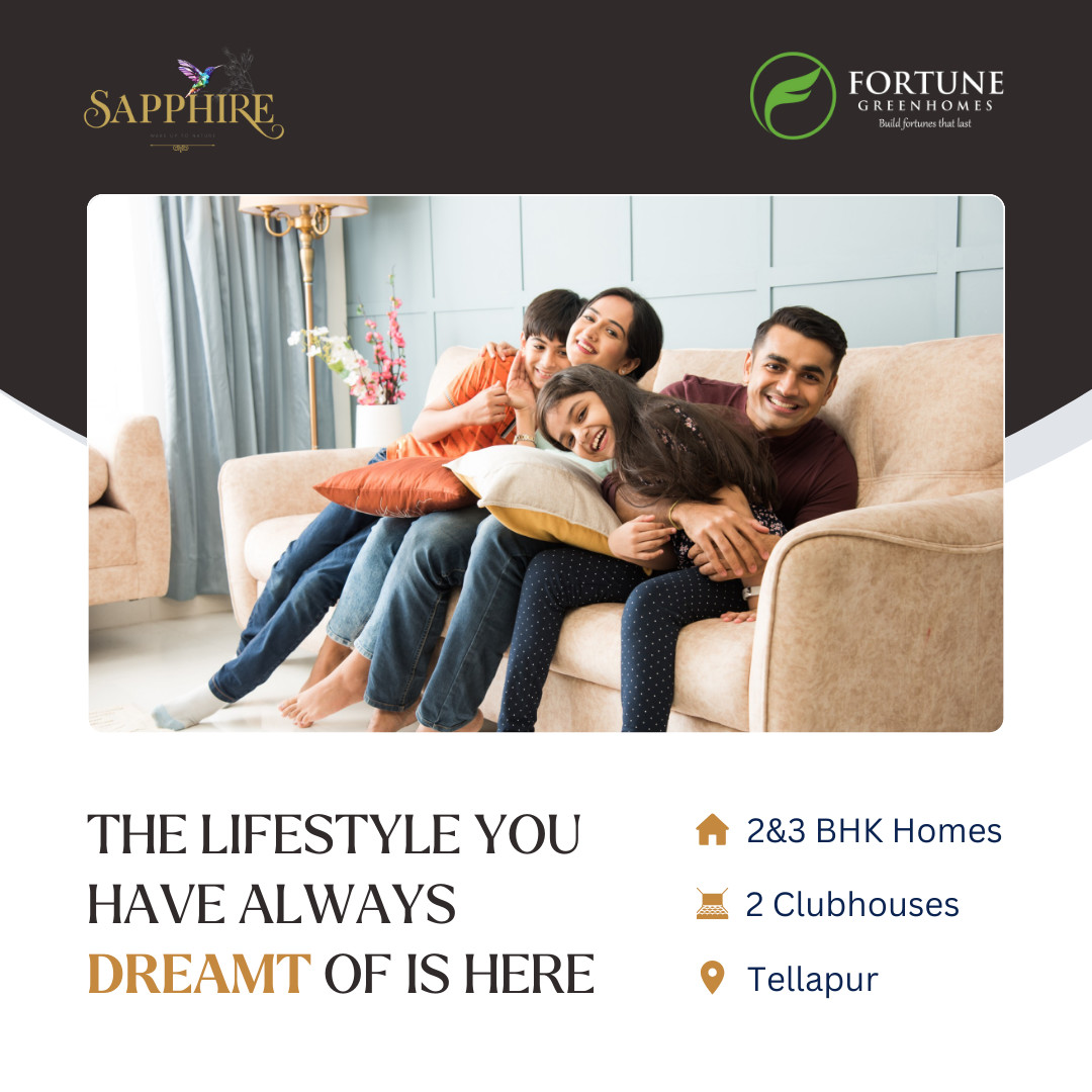 Finally a home that matches the lifestyle you have always dreamt of!

With state-of-the-art design, premium amenities and facilities and unbeatable connectivity, your home at Sapphire is everything you've dreamt of and more. 

#Sapphire #FortuneGreenHomes #Tellapur #Hyderabad