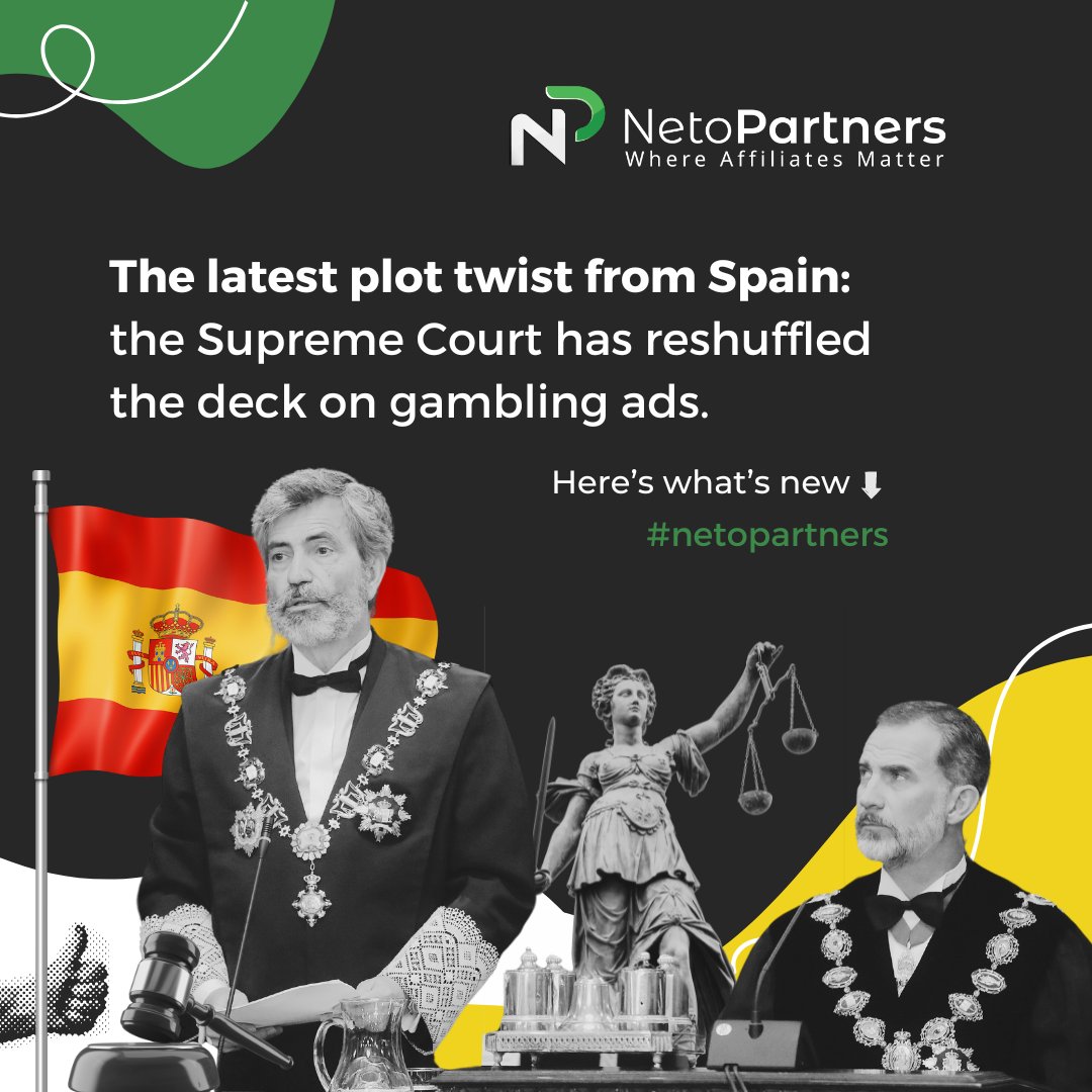 NetoPartners_AP's tweet photo. Big news! #SupremeCourtOfSpain has eased the 2020 #gambling ad ban. Operators can now offer online games &amp; promotions, feature celebs, and engage on social media. Restrictions on TV/radio and sports sponsorships remain. Exciting times ahead for marketing strategies! #NetoPartners https://t.co/DrQzzpPcXb