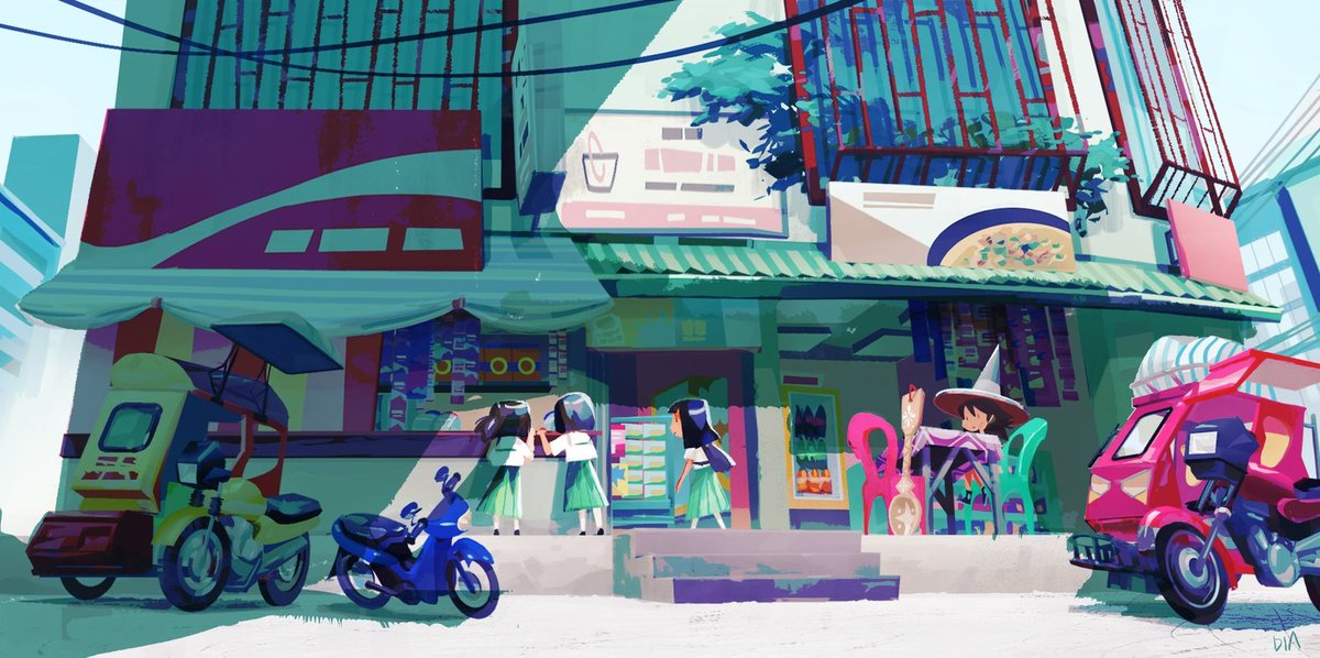 redpeoke's tweet photo. A belated #PortfolioDay, but hello! I'm Dia, a visdev artist and BG designer. I'm wrapping up my job at Marvel soon, so I'm open to full-time or freelance work starting in July 🌻✨ https://t.co/bUNnaXCp4b