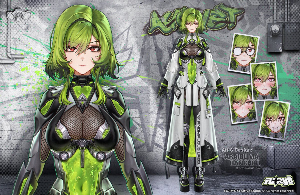 AraigumaSully's tweet photo. ✦ #FURYO • Model Showcase! ✦

╰— Biohazard or a revolutionary breakthrough in science? 

I'm extremely excited to announce my newest VTuber child @August_Anomaly! Welcome to the family, nerd 💪 https://t.co/iRnj4A1h8P