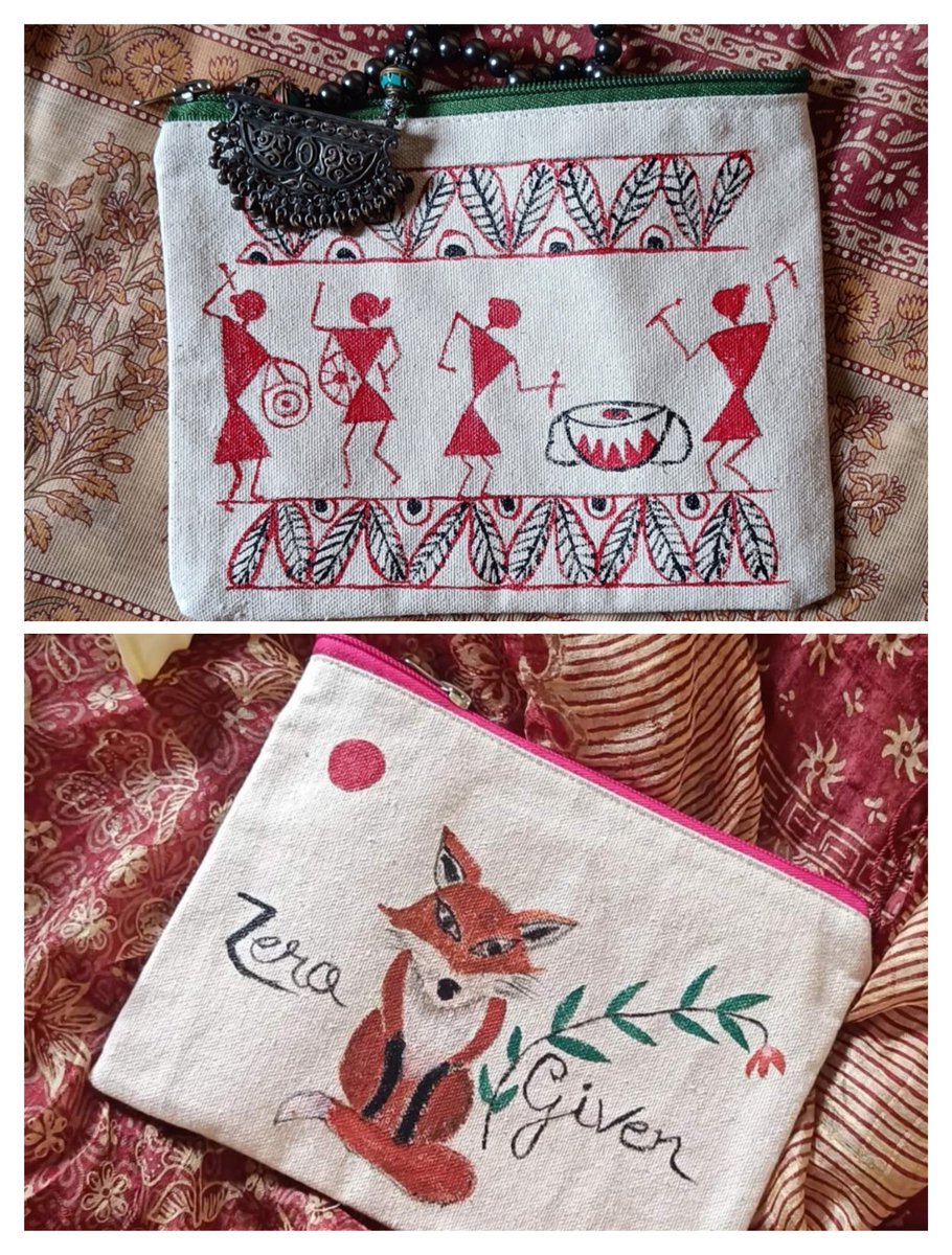 Eco-friendly Art for everyone.  
Terracotta wall plate set, Cotton Totebag, Cotton canvas zipper cases. All handpainted unique pieces. A step towards #SustainableLiving. #EcoFriendly #EcoFriendlyFashion #ArtbyTee #homedecor #IndianArtist #handmade #giftideas #repost