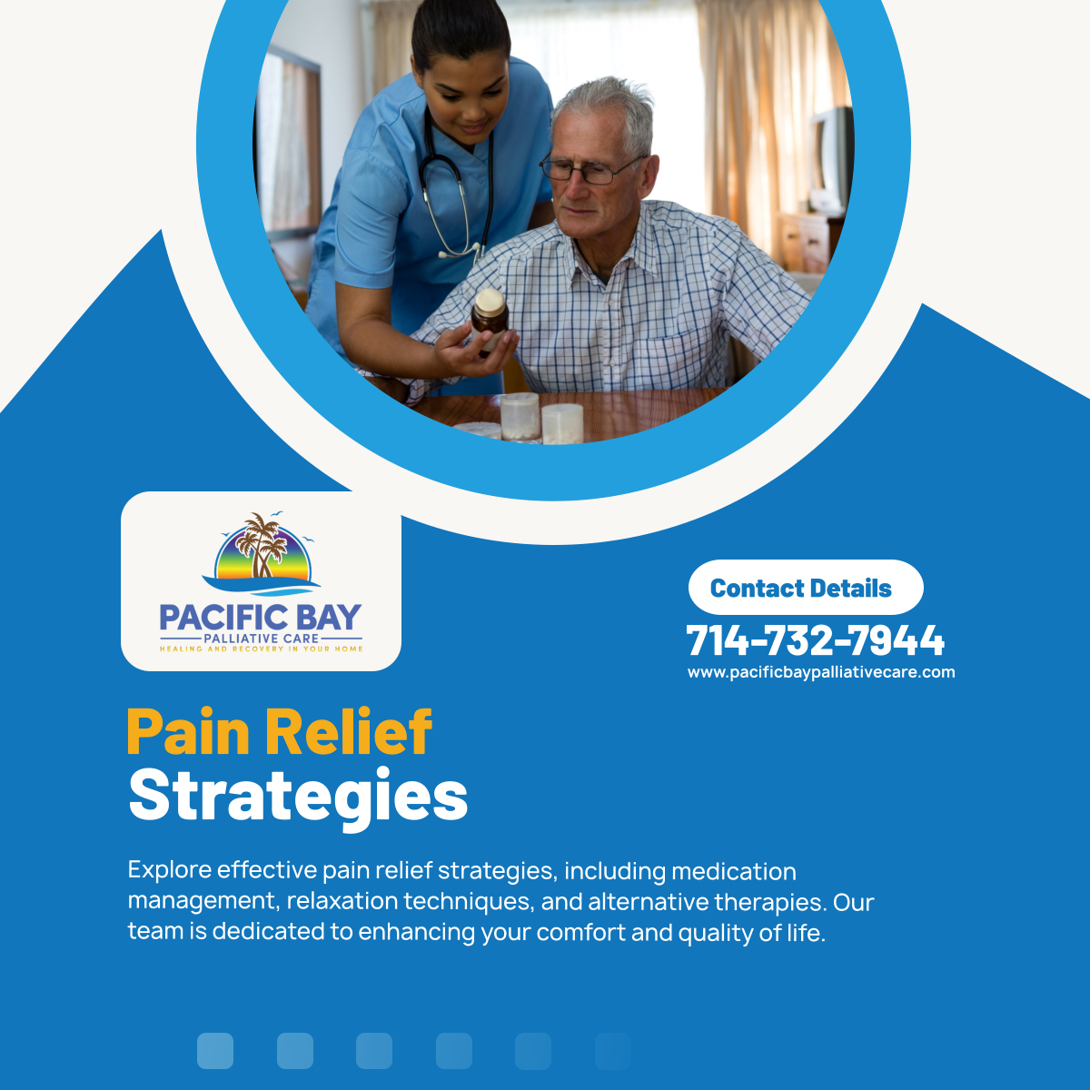 Experience effective pain relief with personalized strategies tailored to your needs. Discover medication management, relaxation techniques, and more. 

#BellflowerCalifornia #PalliativeCare #PainRelief