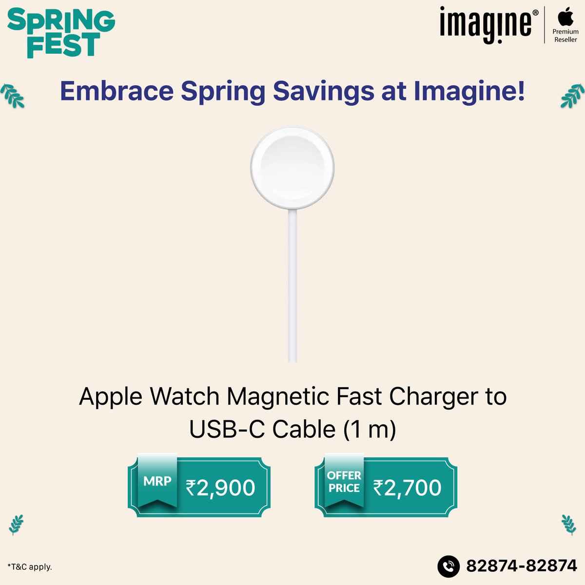 Embrace Spring Savings at Imagine! 🍃 Switch to latest Apple Watch now at Imagine! ✅ Upto ₹4,000* Instant Cashback on ICICI Bank Debit and Credit cards and SBI Credit cards. ✅ Upto ₹2,000* Instant In-store discount ✅ Get upto ₹2,000* Exchange bonus ✅ Get speaker worth