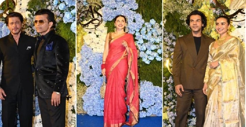 Party look!! #ShahRukhKhan, #TaapseePannu, #RajkummarRao arrive at #AnandPandit’s daughter’s reception #TheRealTalkin